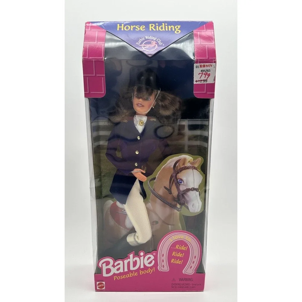 1997 BARBIE HORSE RIDING DOLL RIDING CLUB POSEABLE BRUNETTE MATTEL 19268 NEW